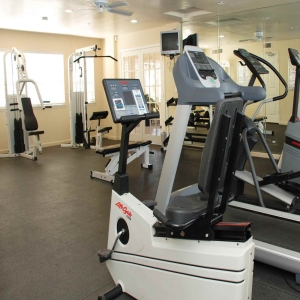 Fitness area at Summit Lake with treadmill, bike and eliptical