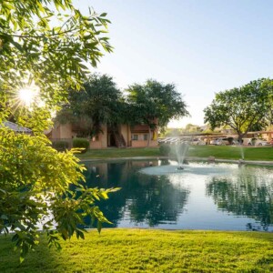 view of building and waterway
