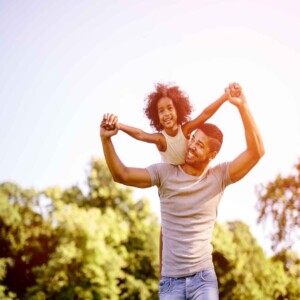 dad and daughter in nature