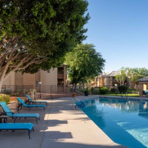 pool with cabana