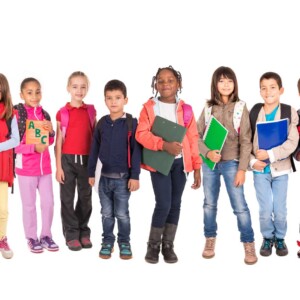 school children holding books