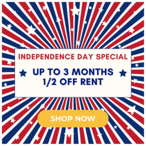 Independence Day Special - Up to 3 months 1/2 off rent